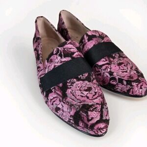 Kate Spade New York Floral Tapestry Boho Loafers Tweed Flats Womens 10M Leather